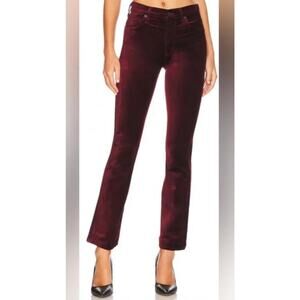Citizens of Humanity Lilah Velour Pants, Burgundy, Size 28